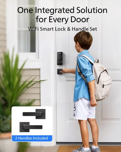 Vista 8 de Philips - Cerradura inteligente WiFi con manija, cerradura de puerta sin llave con reconocimiento de huellas dactilares y puente WiFi, cerraduras