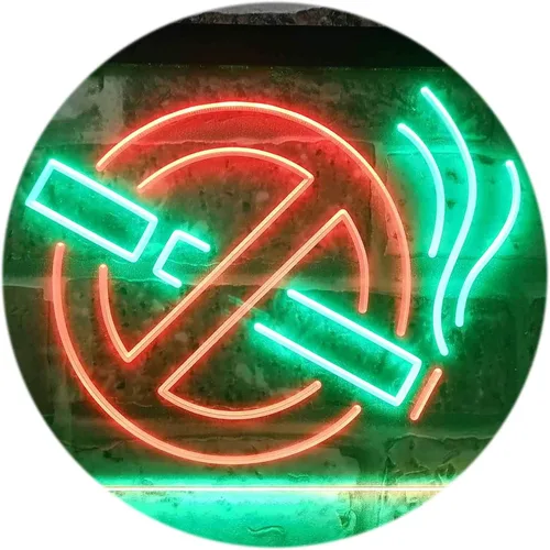 Vista 10 de ADVPRO No Smoking Non Smoke Warning Shop Restaurant Dual Color LED Neon Sign Blue & Red 12" x 8.5" st6s32-i3189-br