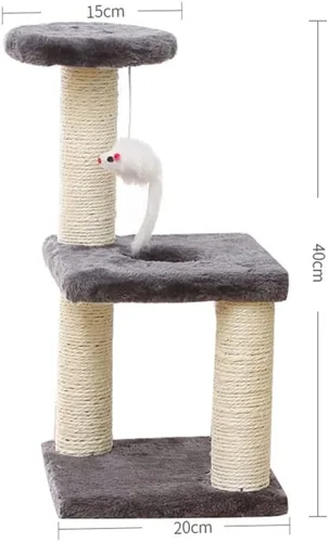Vista 3 de Rascador de gato con marco de escalada para gatos, juguete para gato, cuerda de sisal, árbol de gato, gatito, parque infantil, muebles para mascotas