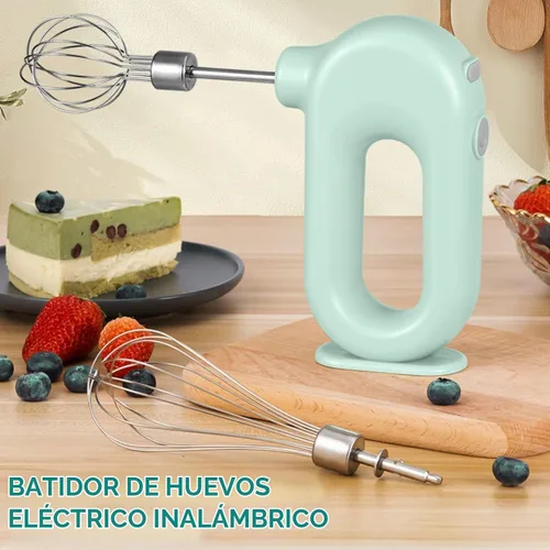 Vista 5 de 4 Speed Electric Hand Mixer, Electric Hand Mixer Whisk Wireless Rechargeable Handheld Egg Beater Adjustable Cordless Electric Whisk Hand Mixer Green