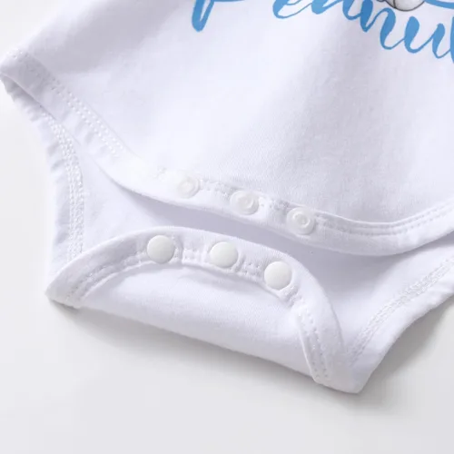 Vista 45 de Conjunto de 3 piezas de ropa de bebé recién nacido con estampado de manga larga + pantalones + sombrero