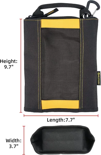 Vista 3 de MELOTOUGH Bolsa de sujetadores pequeña con cremallera, bolsa de herramientas de lona con cremallera, bolsa de utilidad con ventana de malla