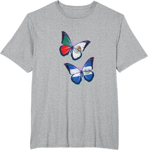 Vista 34 de Raíces biculturales de El Salvador y México. Versión mariposa Camiseta, Negro