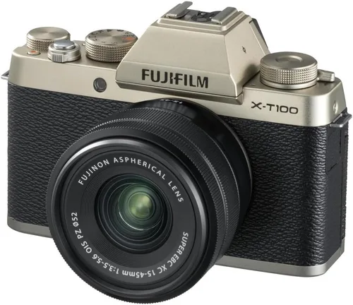 Vista 5 de Fujifilm X-T100 con kit de lente XC15-45mm Cámara digital sin espejo color plateado oscuro X-T100 con lente XC15-45mmF3.5-5.6 OIS PZ