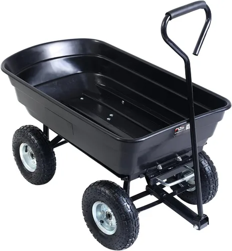Vista 2 de COLIBROX Carrito volcador de jardín, resistente, con capacidad hasta 650 libras, con llantas de aire