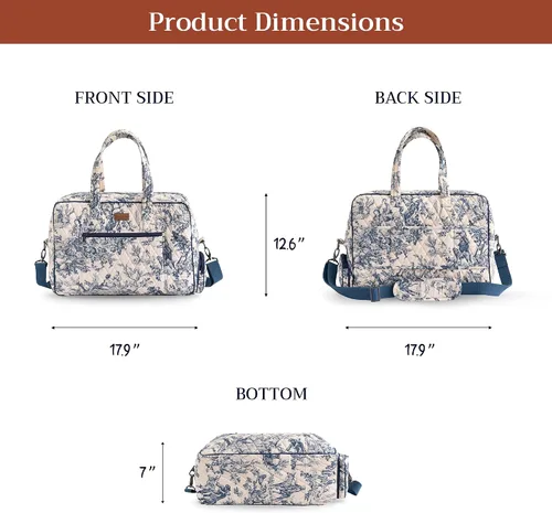 Vista 6 de Maison d' Hermine Bolsas de fin de semana para mujer, de algodón, acolchadas, para equipaje nocturno, bolsa de fin de semana para hombres, regalos