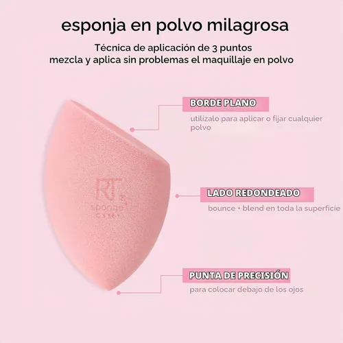 Vista 5 de Real Techniques Miracle - Esponja de maquillaje matificante para base