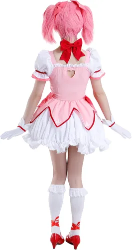 Vista 3 de Miccostumes Conjunto completo de disfraz de anime para mujer con guantes de gargantilla calcetines