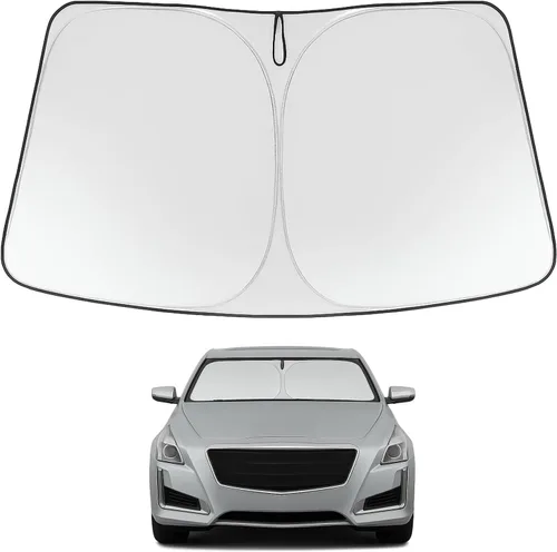 Vista 118 de Proadsy Parasol para parabrisas Rivian R1S 2022-2025 2026 de 4 capas plegable, protector de parasol frontal que bloquea los rayos UV, mantiene
