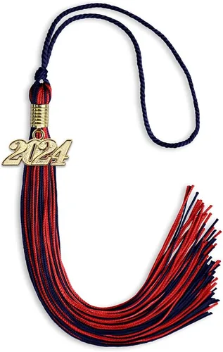 Vista 62 de Endea Graduation - Borla de doble color mixto con fecha dorada (negro/dorado antiguo, 2021)
