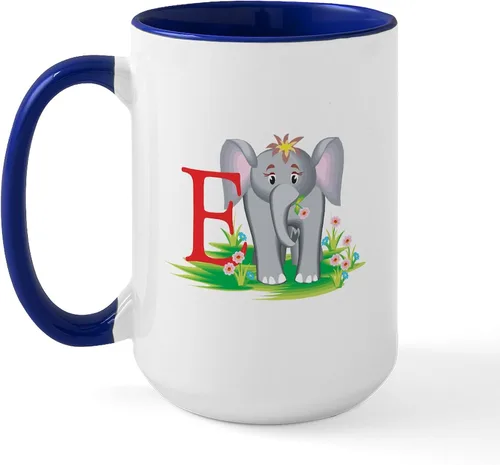 Vista 37 de CafePress Blue Elephant - Taza de café de cerámica de 15 oz (15.0 fl oz)
