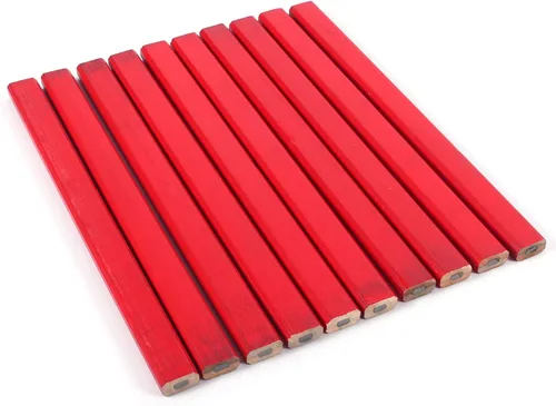 Vista 2 de 10 unids/pack 6.890 in carpintero lápiz octogonal duro negro rojo carpintero lápiz para constructor carpintería