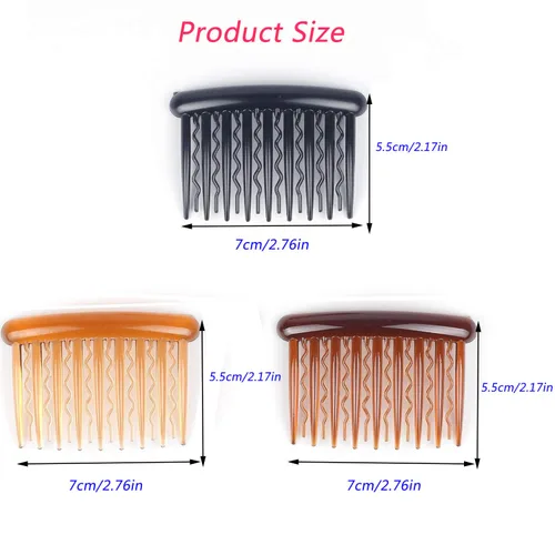 Vista 2 de 18 peines de plástico para dientes de pelo, accesorios para el cabello fino