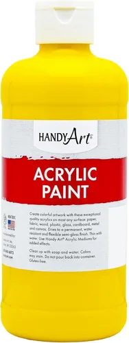 Vista 12 de Handy Art Pintura acrílica, juego de 12 colores, botellas de 16 onzas, acrílico líquido para estudiantes semibrillante, consistencia de flujo