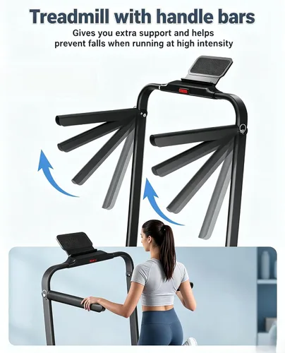 Vista 2 de MJWW 6% Incline Walking Pad, Smart Under Desk Treadmill with AI for Home Negro oscuro