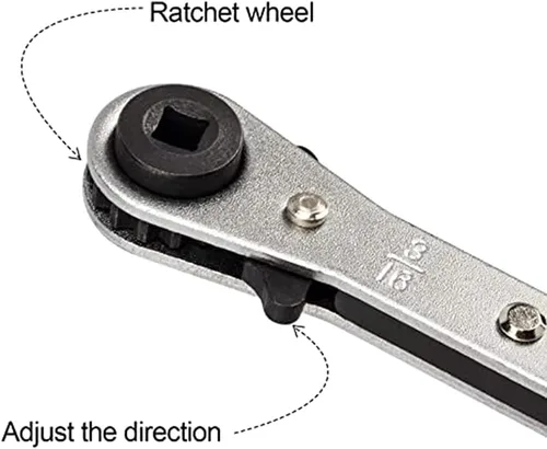 Vista 4 de Llave de trinquete Llave de servicio de trinquete 3/8 "a 1/4" para reparación de equipos de refrigeración con adaptador de bits