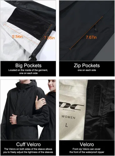 Vista 5 de Diamond Candy - Chaqueta de lluvia con capucha para mujer, ligera, impermeable, informal, para exteriores