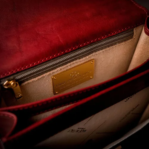 Vista 3 de Time Resistance Maletín pequeño de cuero para hombre, bolso cruzado