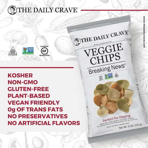 Vista 6 de The Daily Crave Papas fritas vegetarianas, 6 onzas (paquete de 8) patatas fritas vegetarianas, kosher, crujiente, vegano
