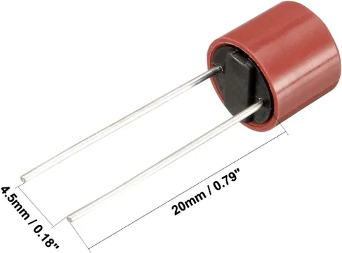 Vista 2 de uxcell® 20pcs DIP montado en miniatura cilindro lento golpe micro fusible T1A 1A 250V rojo