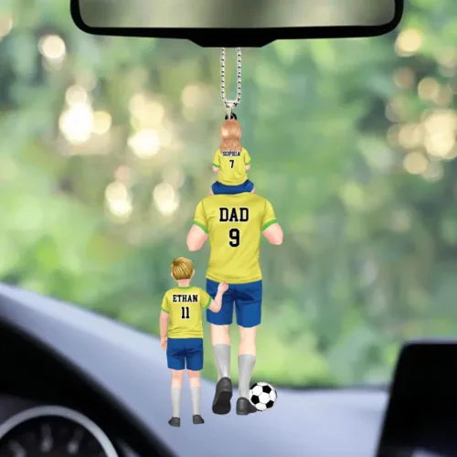 Vista 13 de Adorno de fútbol personalizado, adorno de Navidad de jugador de fútbol personalizado con nombre y número, regalo deportivo único para hombres
