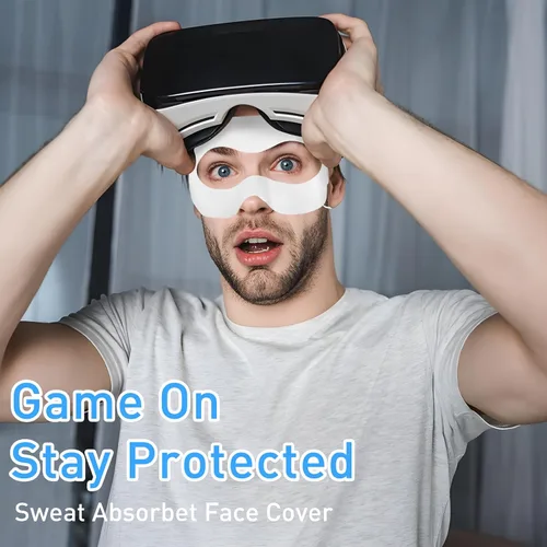 Vista 5 de VR Face Cover Disposable Hygiene VR Face Eyes Mask Pads Facial Interface for Meta Quest 3 Quest 2 - Prevent Dirt and Sweat (Set 50)