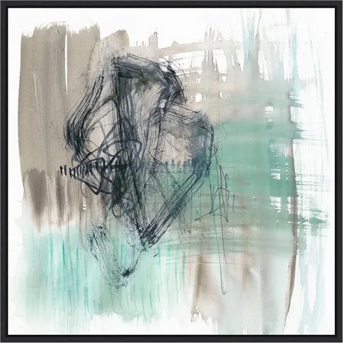 Vista 7 de Amanti Art Framed Canvas Wall Art 16x16 Scribble Scrabble II by Jennifer Goldberger, Framed Wall Art Canvas, Abstract Artwork, Traditional Decor