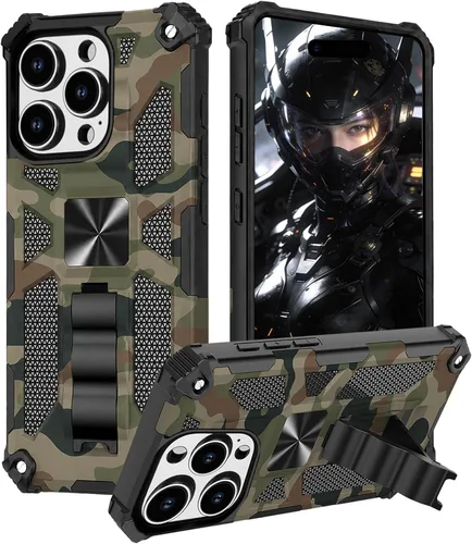 Vista 25 de CCSmall - Carcasa para Apple iPhone 14, diseño de camuflaje, color verde militar Funda de protección resistente a prueba de golpes de grado