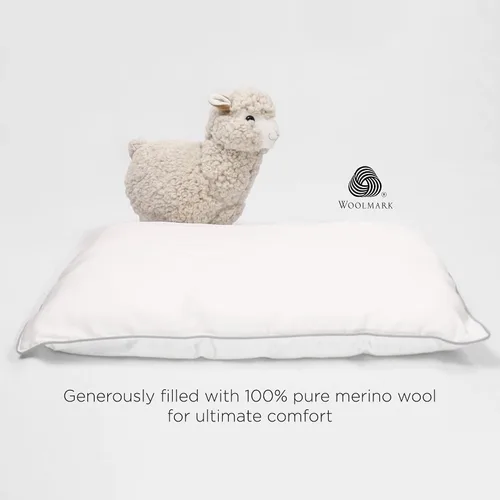 Vista 7 de Woolino Almohada para niños pequeños, almohada de dormir de lana 100 % transpirable de primera calidad y funda de algodón, tamaño de viaje