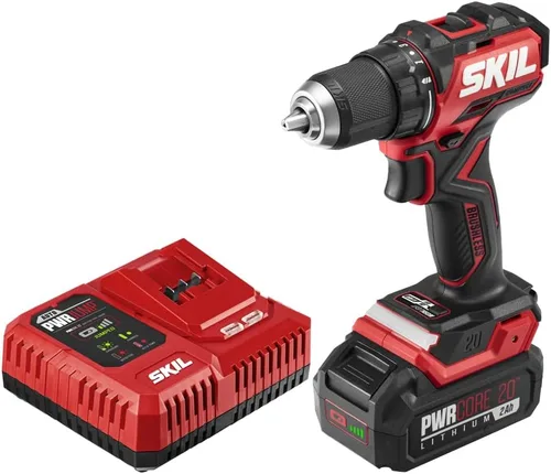 Vista 7 de SKIL PWR CORE 20 Kit de taladro compacto sin escobillas de 20 V de 1/2 pulgada, incluye batería USB-C de 2.0 Ah y cargador USB-C PD de 45 W