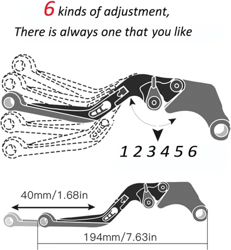 Vista 3 de Palancas manillar para Yamaha XTZ125 XTZ 125 XTZ-125 2003 2004 2005 2006 2007 2008 2009 2010 2011 2012 2013 2014 2015 2000 2015 2000 16 Embrague