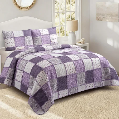 Vista 13 de Virah Bella Juego de ropa de cama King Lodge de 3 piezas, juego de edredón reversible rústico con fundas de almohada decorativas, panel familiar