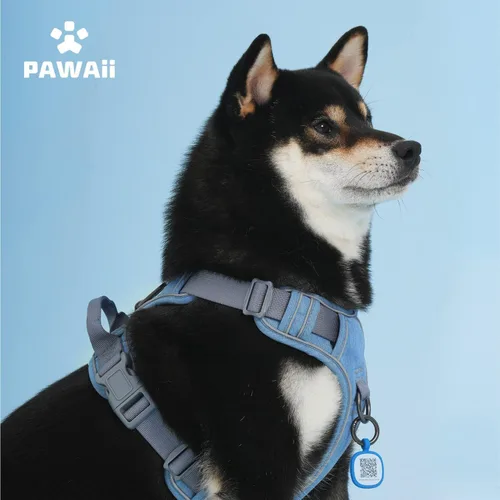 Vista 7 de Pawaii - Arnés para perro sin tirones con etiqueta de identificación de mascotas, chaleco reflectante Built for safer walks with a QR Pet ID Tag