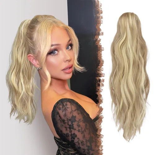 Vista 9 de FESHFEN Extensiones de Cola de Caballo, Pieza de Cabello de Cola de Caballo Larga con Pinza de Garra, Pieza de Cabello Sintético de Colas de Caballo