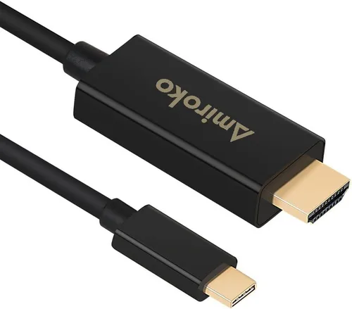 Vista 2 de Cable USB C a HDMI de 6 pies, USB 3.1 tipo C (compatible con Thunderbolt 3) a HDMI 4K cable para MacBook Pro 2016, MacBook de 12 pulgadas