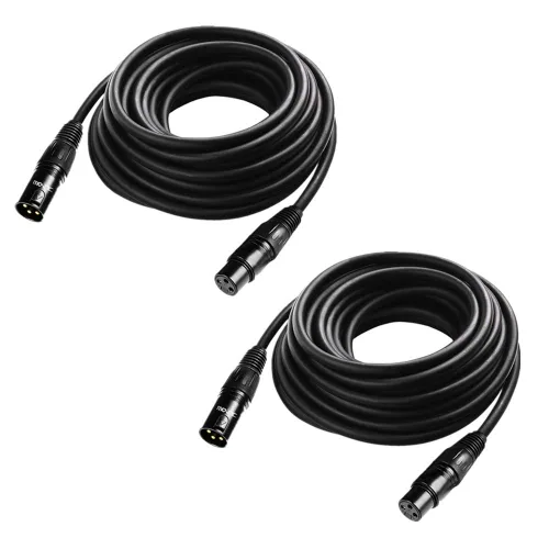 Vista 9 de Cable DMX de 6 pies, cable DMX chapado en oro de 3 pines XLR macho a hembra, lo mejor para iluminación de escenario de DJ, luces de cabeza móvil