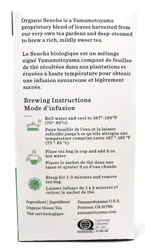 Vista 2 de Yamamotoyama Té verde orgánico Sencha Premium (paquete de 2, total de 2.4 onzas)