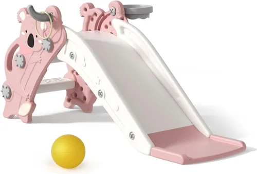 Vista 10 de Babytronic Tobogán 4 en 1 para niños pequeños de 1 a 3 años, para Rosa