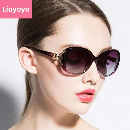 Vista 2 de Liuyoyo Gafas de sol polarizadas para mujer, de moda, con marco grande, a la moda, con protección UV