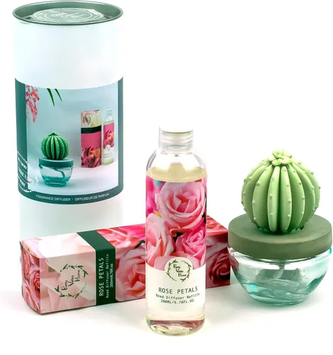 Vista 5 de Barril Cactus Cerámica Difusor de Fragancia Combo 6.8 fl oz Hermoso