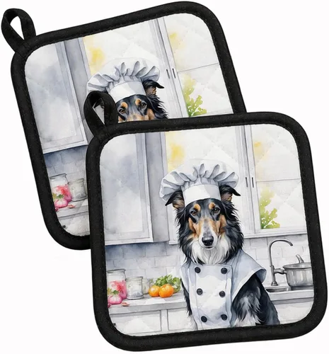 Vista 138 de Caroline's Treasures Coton de Tulear El Chef Par de Agarraderas de Ollas de Cocina Resistentes al Calor Juegos de Agarraderas de Ollas Almohadillas