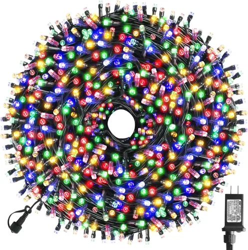 Vista 23 de XTF2015 Luces de Navidad LED de 105 pies con 300 LED, Enchufe de Extremo a Extremo, 8 Modos, Luces de Navidad Certificadas UL para Exteriores e
