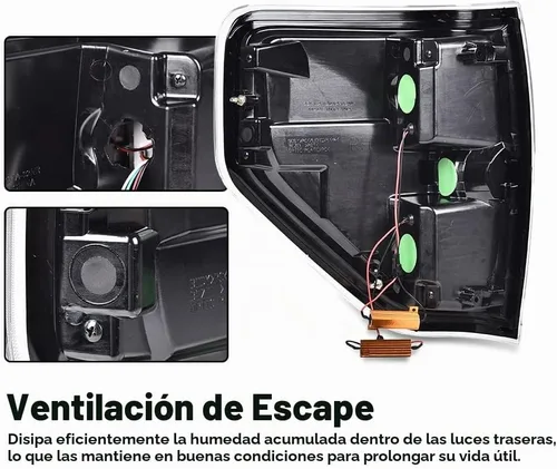 Vista 6 de CHEDA Luces traseras, compatibles con Ford F150 2009-2014, juego de luces traseras con lente transparente y carcasa cromada, BL3Z13405B, BL3Z13404B