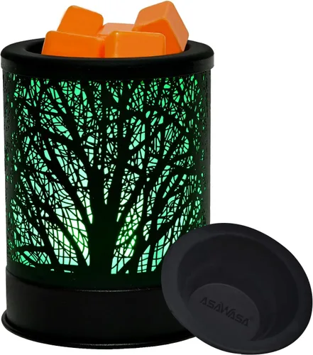 Vista 12 de ASAWASA - Calentador de cera enchufable de metal con revestimiento de silicona de 1 pieza, quemador de cera eléctrico, calentador de fragancias