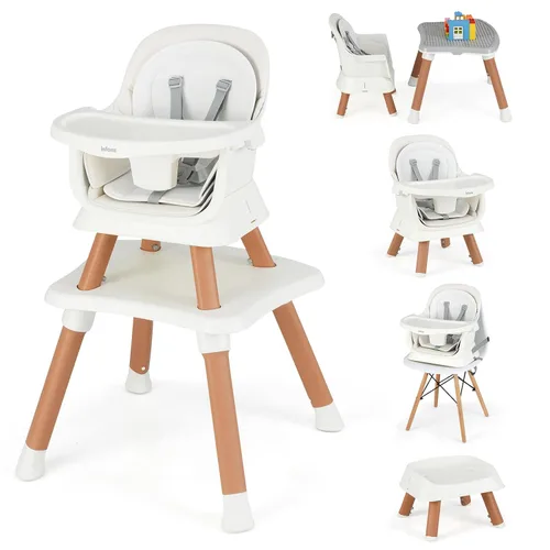 Vista 16 de INFANS Silla alta 8 en 1 para bebés y niños pequeños, asiento elevador Azul bebé