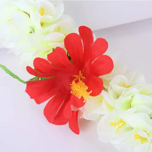 Vista 3 de Leis de flores hawaianas Luau para adultos, collar jumbo Mahalo, Leis floral, graduación, boda, Leis (collar estilo 7)