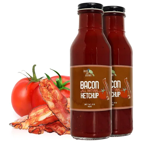 Vista 5 de Green Jay Gourmet Ketchup de tocino - Ketchup de tomate totalmente natural con pasta de tomate, tocino real y especias gourmet, no contiene