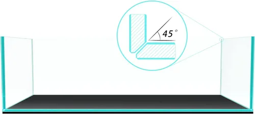 Vista 7 de Fzone 6.4 Gal Acuario poco profundo sin borde de bajo contenido de hierro para peces Nova Clear Ultra-Blanco con bordes biselados de 45° de vidrio