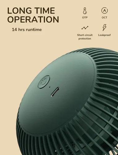 Vista 4 de JISULIFE Ventilador de cochecito de bebé con clip, funciona con batería de 4000 mAh, portátil, diseño de ranura pequeña y silenciosa, 4 velocidades