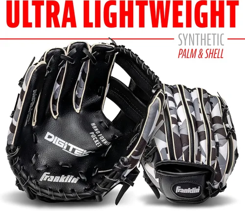 Vista 4 de Franklin Sports Kids Baseball Gloves - RTP Child's Tball Glove - Boys + Girls Teeball Mitt Set - Kids + Toddler - Right or Left Hand Throw - 9.5